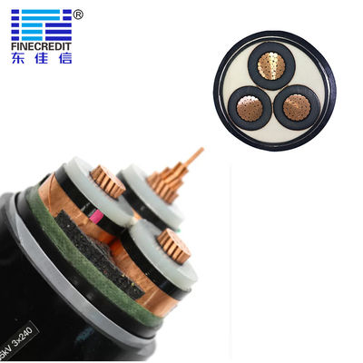 Bon prix Câble moyen de franc Xlpe de tension, cable électrique industriel de N2XRY STA 12-20KV au CEI 60502 en ligne
